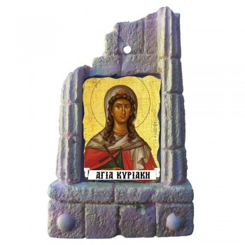  ΑΓΙΑ ΚΥΡΙΑΚΗ - Μπομπονιέρα Κεραμικό Προσκυνητάρι σε κολώνες