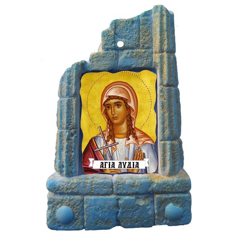  ΑΓΙΑ ΛΥΔΙΑ - Μπομπονιέρα Κεραμικό Προσκυνητάρι σε κολώνες