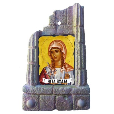  ΑΓΙΑ ΛΥΔΙΑ - Μπομπονιέρα Κεραμικό Προσκυνητάρι σε κολώνες