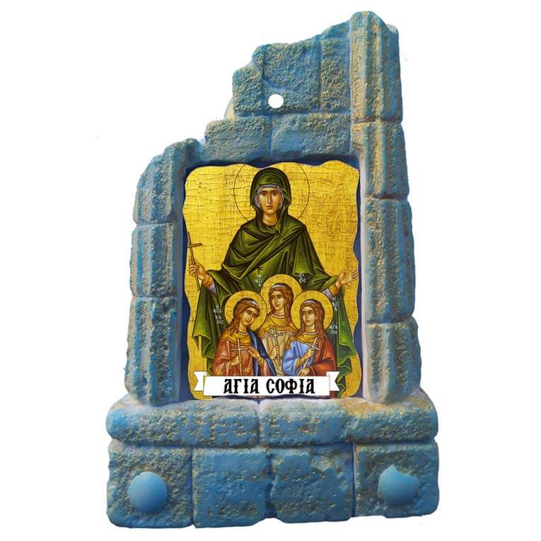  ΑΓΙΑ ΣΟΦΙΑ - Μπομπονιέρα Κεραμικό Προσκυνητάρι σε κολώνες