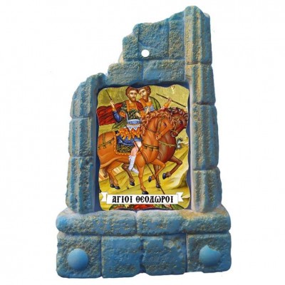  ΑΓΙΟΙ ΘΕΟΔΩΡΟΙ - Μπομπονιέρα Κεραμικό Προσκυνητάρι σε κολώνες