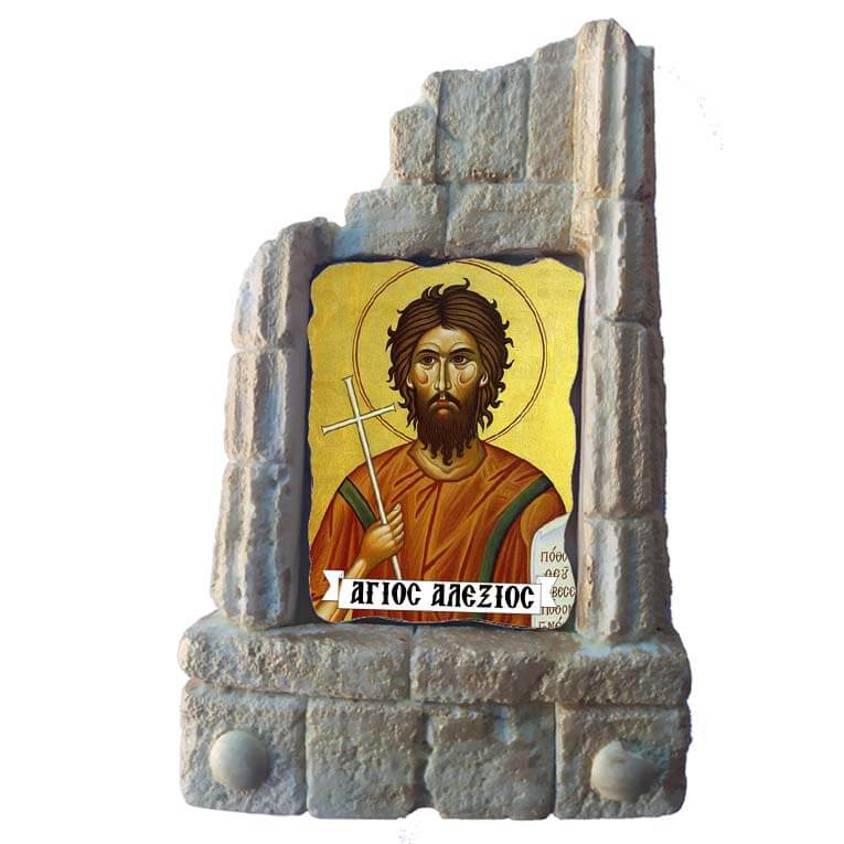  ΑΓΙΟΣ ΑΛΕΞΙΟΣ - Μπομπονιέρα Κεραμικό Προσκυνητάρι σε κολώνες