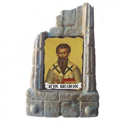  ΑΓΙΟΣ ΒΑΣΙΛΕΙΟΣ - Μπομπονιέρα Κεραμικό Προσκυνητάρι σε κολώνες