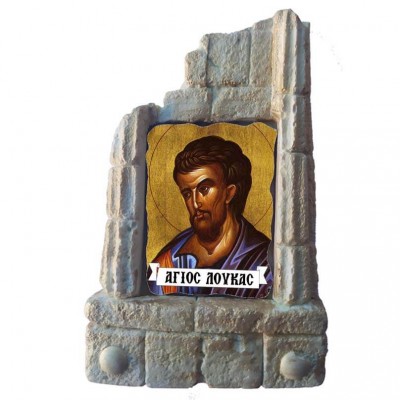 ΑΓΙΟΣ ΛΟΥΚΑΣ - Μπομπονιέρα Κεραμικό Προσκυνητάρι σε κολώνες