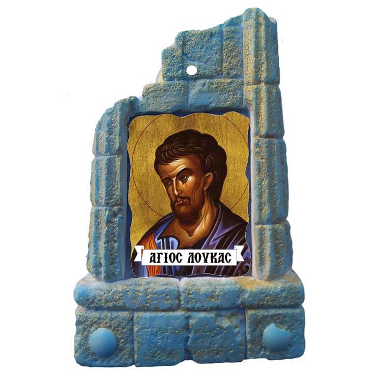  ΑΓΙΟΣ ΛΟΥΚΑΣ - Μπομπονιέρα Κεραμικό Προσκυνητάρι σε κολώνες