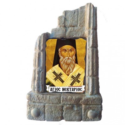  ΑΓΙΟΣ ΝΕΚΤΑΡΙΟΣ - Μπομπονιέρα Κεραμικό Προσκυνητάρι σε κολώνες