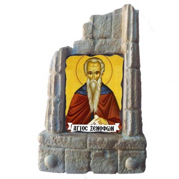  ΑΓΙΟΣ ΞΕΝΟΦΩΝ - Μπομπονιέρα Κεραμικό Προσκυνητάρι σε κολώνες