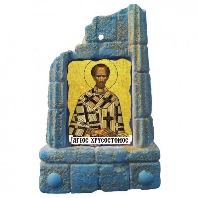  ΑΓΙΟΣ ΙΩΑΝΝΗΣ ΧΡΥΣΟΣΤΟΜΟΣ - Μπομπονιέρα Κεραμικό Προσκυνητάρι σε κολώνες