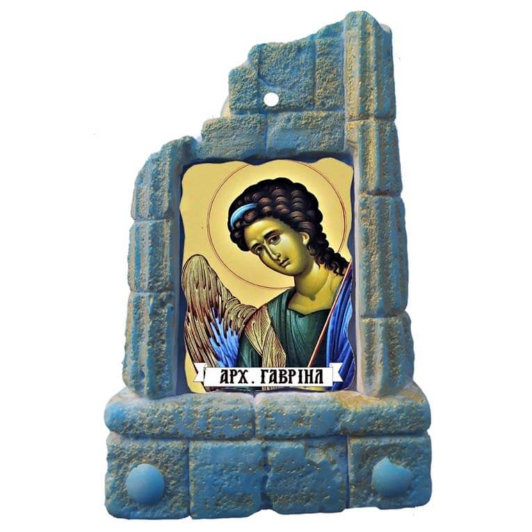 ΑΡΧΑΓΓΕΛΟΣ ΓΑΒΡΙΗΛ - Μπομπονιέρα Κεραμικό Προσκυνητάρι σε κολώνες