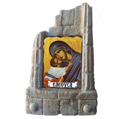 ΠΑΝΑΓΙΑ ΕΛΕΟΥΣΑ - Μπομπονιέρα Κεραμικό Προσκυνητάρι σε κολώνες