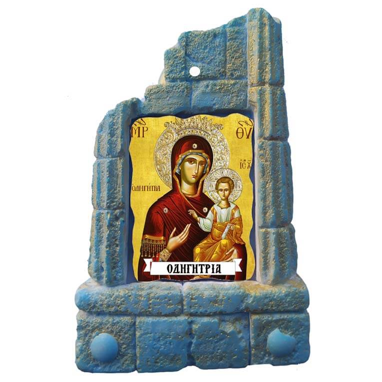 ΠΑΝΑΓΙΑ ΟΔΗΓΗΤΡΙΑ - Μπομπονιέρα Κεραμικό Προσκυνητάρι σε κολώνες