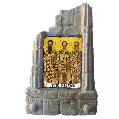 ΤΡΕΙΣ ΙΕΡΑΡΧΕΣ - Μπομπονιέρα Κεραμικό Προσκυνητάρι σε κολώνες