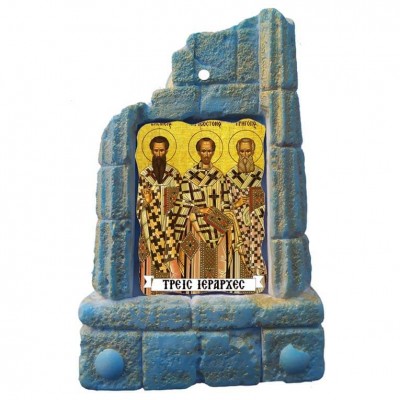 ΤΡΕΙΣ ΙΕΡΑΡΧΕΣ - Μπομπονιέρα Κεραμικό Προσκυνητάρι σε κολώνες