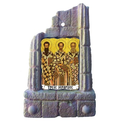 ΤΡΕΙΣ ΙΕΡΑΡΧΕΣ - Μπομπονιέρα Κεραμικό Προσκυνητάρι σε κολώνες