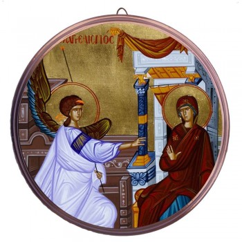 ΕΥΑΓΓΕΛΙΣΜΟΣ ΘΕΟΤΟΚΟΥ – Στρογγυλή Κεραμική Εικόνα 