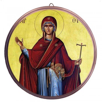 ΠΑΝΑΓΙΑ Αγίου Όρους – Στρογγυλή Κεραμική Εικόνα 