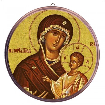 ΠΑΝΑΓΙΑ Πορταϊτισσα  – Στρογγυλή Κεραμική Εικόνα 