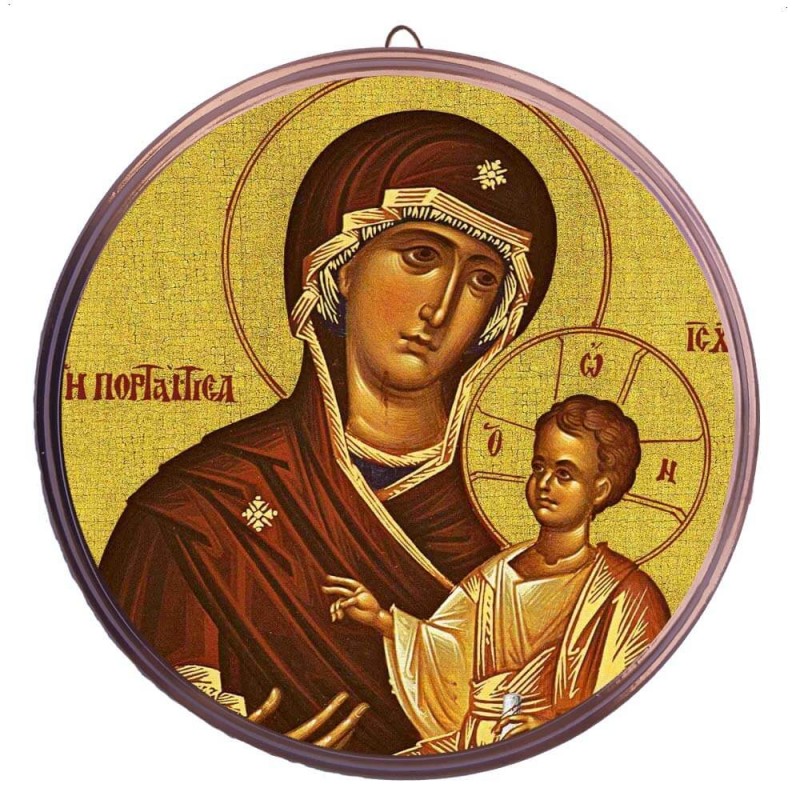 ΠΑΝΑΓΙΑ Πορταϊτισσα  – Στρογγυλή Κεραμική Εικόνα 