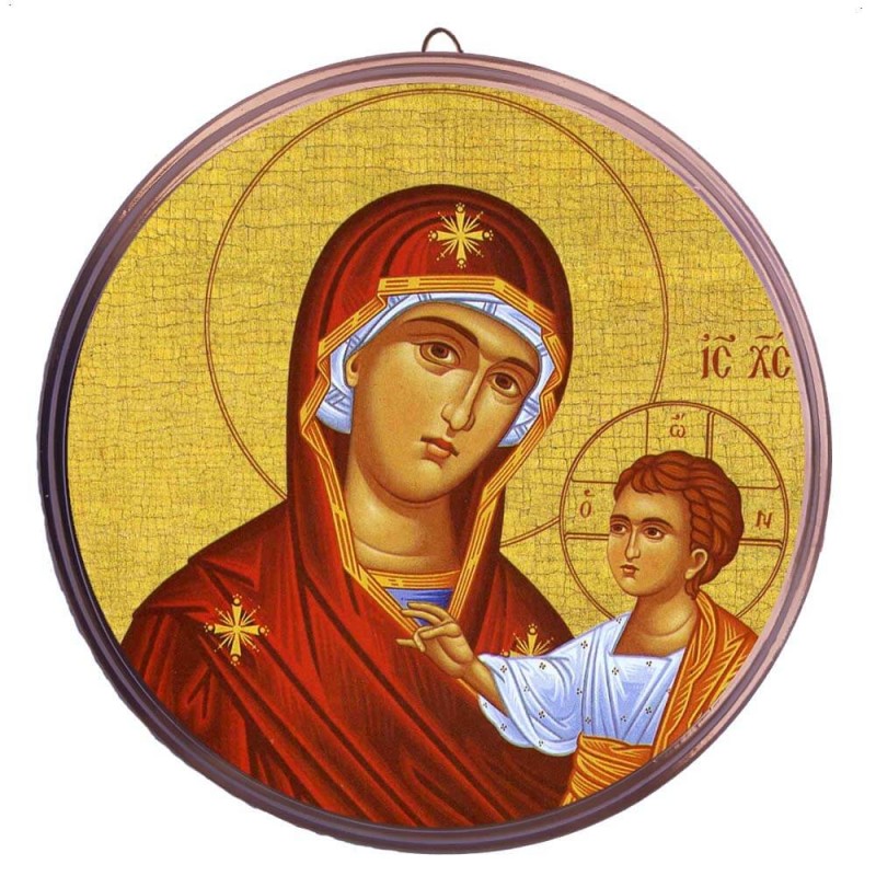 ΠΑΝΑΓΙΑ ΘΕΟΤΟΚΟΣ – Στρογγυλή Κεραμική Εικόνα 