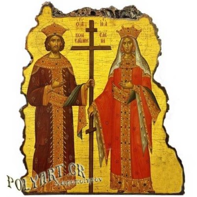 ΑΓΙΟΙ ΚΩΝΣΤΑΝΤΙΝΟΣ & ΕΛΕΝΗ - Εικόνα Βράχος (Μεγάλη 20cm)