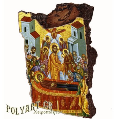 ΚΟΙΜΗΣΗ ΘΕΟΤΟΚΟΥ - Εικόνα σε Πέτρα (Μικρή 11cm)