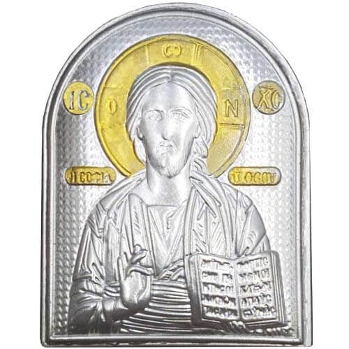 Επάργυρη Κεραμική Εικονίτσα του Ιησού Χριστού