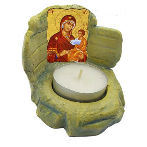 Μπομπονιέρα - Μινιατούρα Εικόνισμα Κηροπήγιο Ρεσώ 