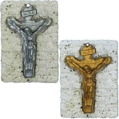 Μπομπονιέρα - Λίθινο Εικονίδιο Τοίχου με Εσταυρωμένο 