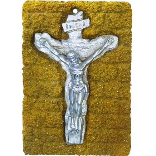 Μπομπονιέρα - Λίθινο Εικονίδιο Τοίχου με Εσταυρωμένο 