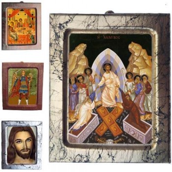 Μπομπονιέρα - Κεραμική Εικονίτσα Τεχνοτροπία (4 μεταλλικά χρώματα)