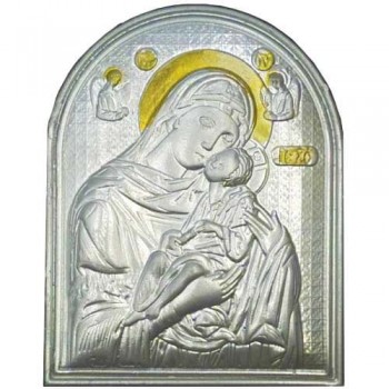 Επάργυρη Κεραμική Εικονίτσα της Θεοτόκου