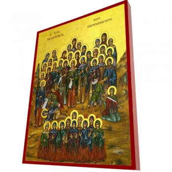 ΑΓΙΩΝ ΣΑΡΑΝΤΑ ΠΑΡΘΕΝΟΜΑΡΤΥΡΩΝ – Οικονομική ξύλινη εικόνα