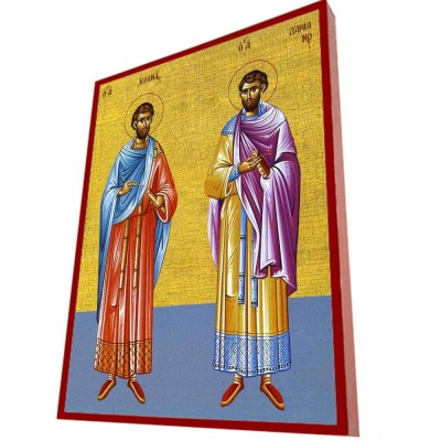ΑΓΙΟΙ ΚΟΣΜΑΣ & ΔΑΜΙΑΝΟΣ – Οικονομική ξύλινη εικόνα