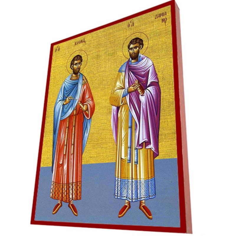 ΑΓΙΟΙ ΚΟΣΜΑΣ & ΔΑΜΙΑΝΟΣ – Οικονομική ξύλινη εικόνα