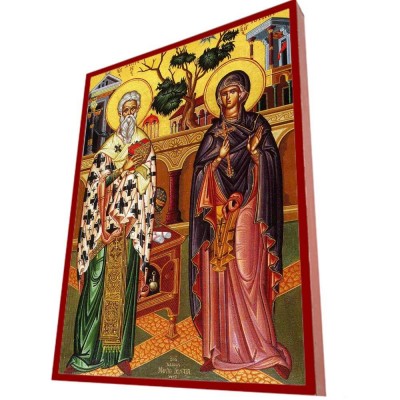 ΑΓΙΟΙ ΚΥΠΡΙΑΝΟΣ & ΙΟΥΣΤΙΝΗ – Οικονομική ξύλινη εικόνα