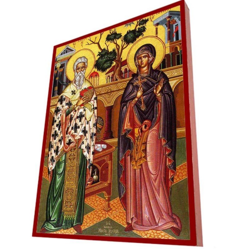 ΑΓΙΟΙ ΚΥΠΡΙΑΝΟΣ & ΙΟΥΣΤΙΝΗ – Οικονομική ξύλινη εικόνα
