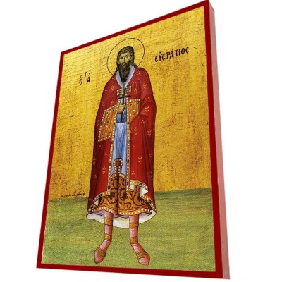ΑΓΙΟΣ ΕΥΣΤΡΑΤΙΟΣ  – Οικονομική ξύλινη εικόνα