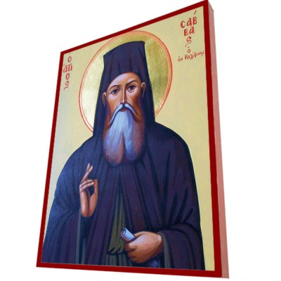 ΑΓΙΟΣ ΣΑΒΒΑΣ ΕΝ ΚΑΛΥΜΝΩ  – Οικονομική ξύλινη εικόνα
