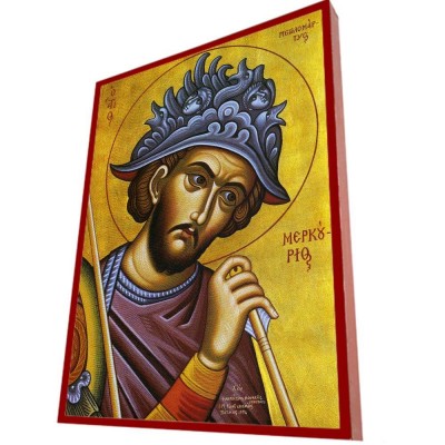 ΑΓΙΟΣ ΜΕΡΚΟΥΡΙΟΣ - Οικονομική Ξύλινη Εικονίτσα Μπομπονιέρα  