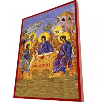 ΦΙΛΟΞΕΝΙΑ ΤΟΥ ΑΒΡΑΑΜ - Οικονομική Ξύλινη Εικονίτσα Μπομπονιέρα  