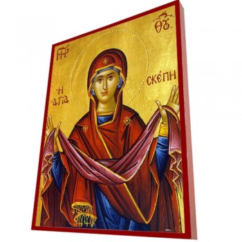 ΠΑΝΑΓΙΑ ΑΓΙΑ ΣΚΕΠΗ - Οικονομική Ξύλινη Εικονίτσα Μπομπονιέρα  