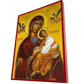 ΠΑΝΑΓΙΑ ΑΜΟΛΥΝΤΟΣ - Οικονομική Ξύλινη Εικονίτσα Μπομπονιέρα  