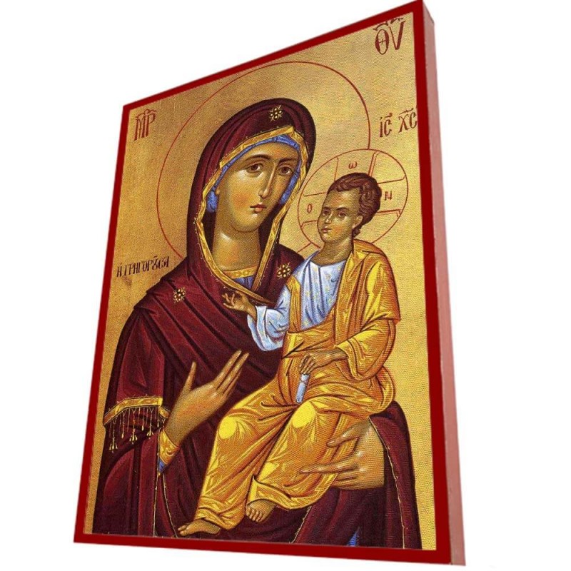 ΠΑΝΑΓΙΑ ΓΡΗΓΟΡΟΥΣΑ - Οικονομική Ξύλινη Εικονίτσα Μπομπονιέρα  