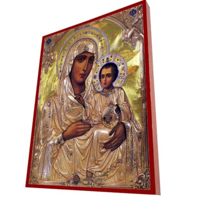 ΠΑΝΑΓΙΑ ΙΕΡΟΣΟΛΥΜΙΤΙΣΣΑ - Οικονομική Ξύλινη Εικονίτσα Μπομπονιέρα  