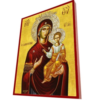 ΠΑΝΑΓΙΑ ΟΔΗΓΗΤΡΙΑ - Οικονομική Ξύλινη Εικονίτσα Μπομπονιέρα  