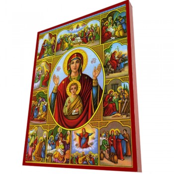 ΠΑΝΑΓΙΑ ΘΕΟΤΟΚΟΣ - Οικονομική Ξύλινη Εικονίτσα Μπομπονιέρα  