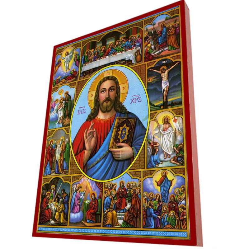 ΙΗΣΟΥΣ ΧΡΙΣΤΟΣ - Οικονομική Ξύλινη Εικονίτσα Μπομπονιέρα  