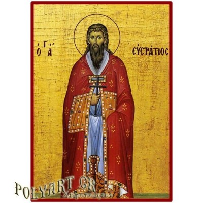 ΑΓΙΟΣ ΕΥΣΤΡΑΤΙΟΣ  – Οικονομική ξύλινη εικόνα