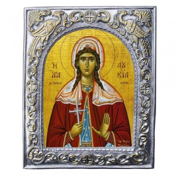 ΑΓΙΑ ΛΟΥΚΙΑ - Εκκλησιαστική Κορνίζα «Παγώνια»