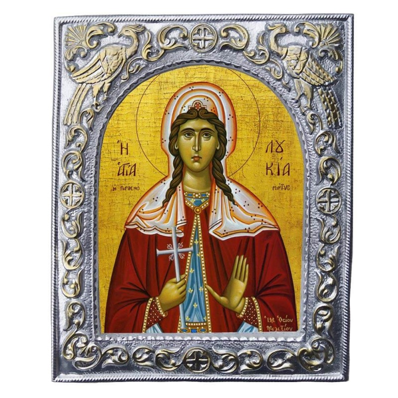 ΑΓΙΑ ΛΟΥΚΙΑ - Εκκλησιαστική Κορνίζα «Παγώνια»